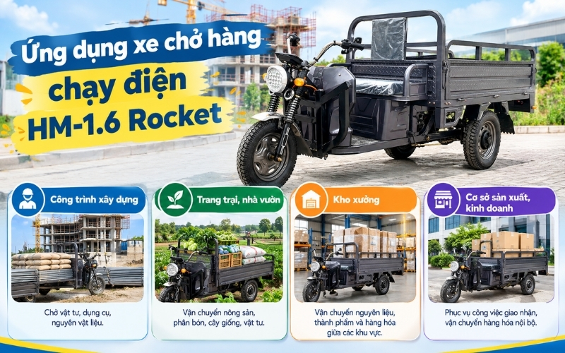 Ứng dụng xe chở hàng chạy điện HM-1.6 Rocket